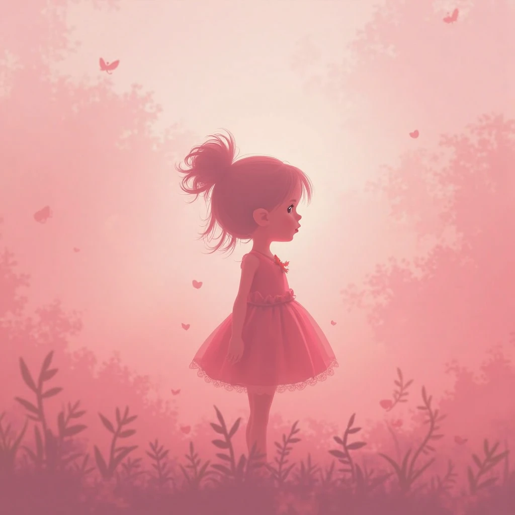 make an abstract image of a young girl