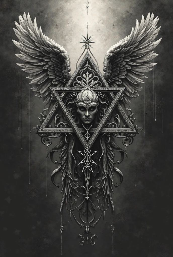You can make a pre-Hispanic gothic wallpaper design with smoke for a metal rock music album without characters or columns
