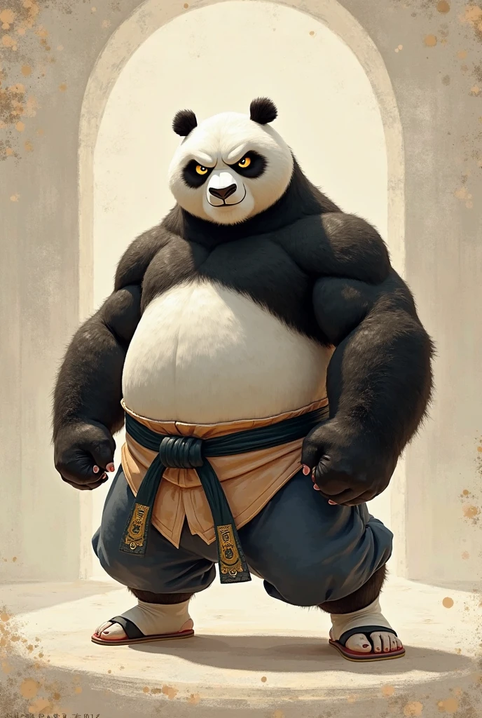 Muscle panda in a ninja suit