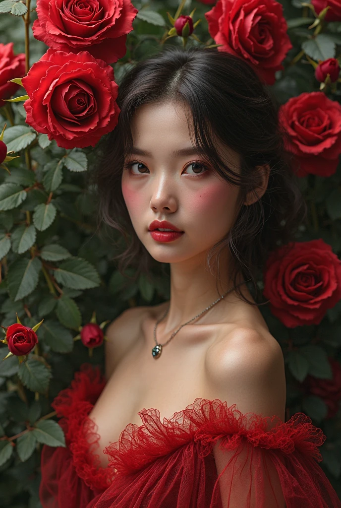 Red rose painting