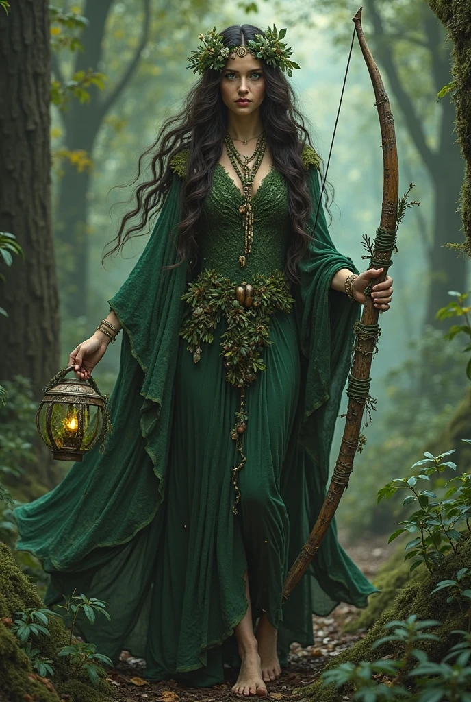 (full shot, full body), character focus portrait, solo, upper body, looking up, detailed background, detailed face, (tribal hawaian theme:1.1), serene expression, druid, wearing natural colored green robes, druid staff, feathers, healing magic, spell, nature magic, (style-swirlmagic:0.8), vines, stones, mushrooms, sprouting plants, bushes, bloom, clearing in background, ethereal peaceful atmosphere, earth tones,, exciting 22yo woman, (full body), (legs, feet), sexy legs, cute feet, cute face, flawless face, lower body focus BREAK (photorealistic), realistic face, medium breasts, beautiful woman, detailed mouth, extremely detailed eyes_and_face, attractive face, beautiful eyes, pronounced feminine feature, skin pores, eyeliner, perfect body BREAK photorealistic, DOF, (full body), masterpiece, HDR, best quality, intricate detail, detailed face_and_eyes, realistic hands, sophisticated detail, realistic lighting, centerfold, 8k, (photorealistic) kkw-ph1