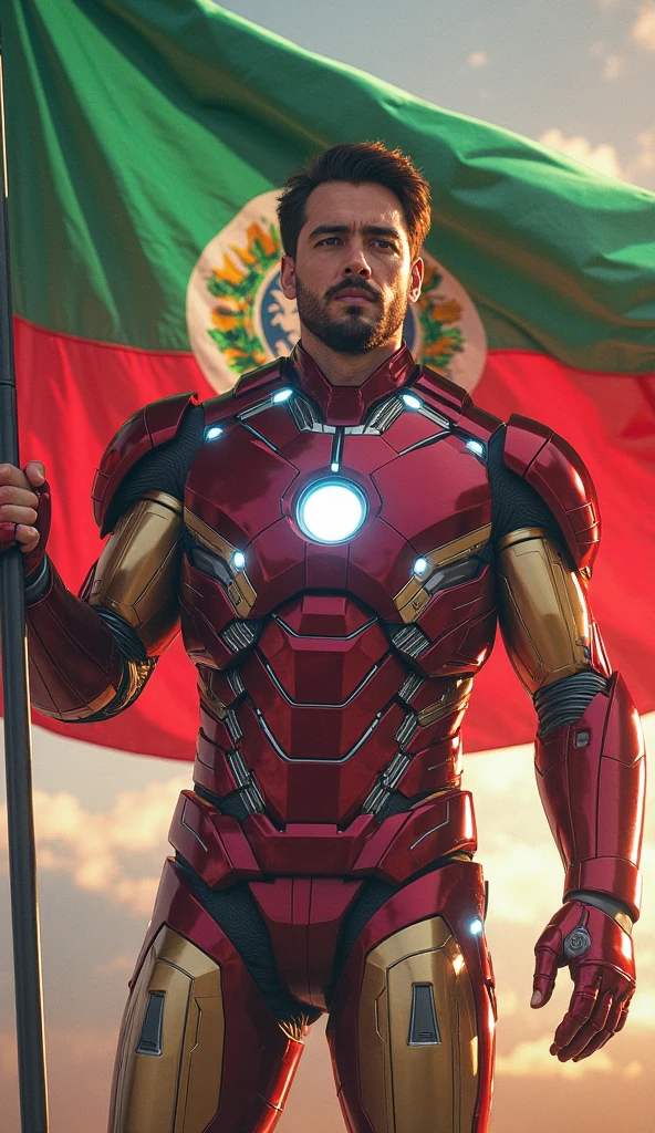 Iron man with the flag of Venezuela