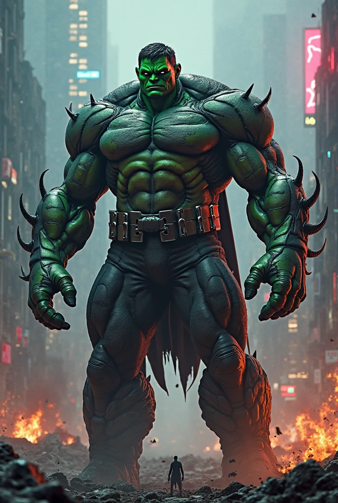 Arad man in black and green clothes standing on the city street, muscular male hero, conceptual art like Ernest Khalimov, heroic male pose, muscular! Wearing black sunglasses, cyberpunk, stealth suit, super buff and cool, high resolution committee, Chris Redfield, Jigachard muscle, Ernest Khalimov body, character design police, black army boots, charismatic strong male with armor