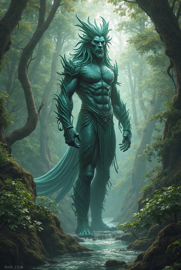 a male fantasy creature resembling a tree, detailed photorealistic 3d render, in a moonlit forest, highly detailed genitalia, (best quality,4k,8k,highres,masterpiece:,intricate details,dramatic lighting,vibrant colors,