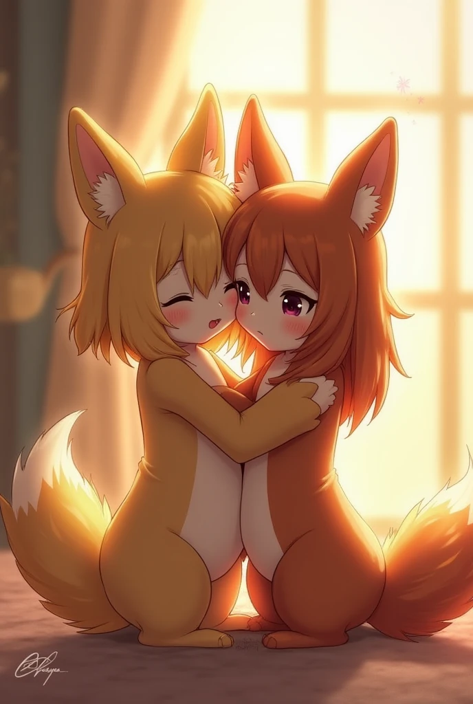 Ultra-high resolution, Detailed Background,  boy, girl, Happy, Joyful, Disorganized(kemono, Furry Personification),　Naked　Naked　Completely naked　Covered entirely in fur　Animal body types，　Sexy　Adorable，Pure，　No shame　having mating　Nipples　Young，，Barely　Fully visible　male，female，male genitalia，female genitalia，foreskin，On all fours，，Animal male genitalia ，Animal female genitalia