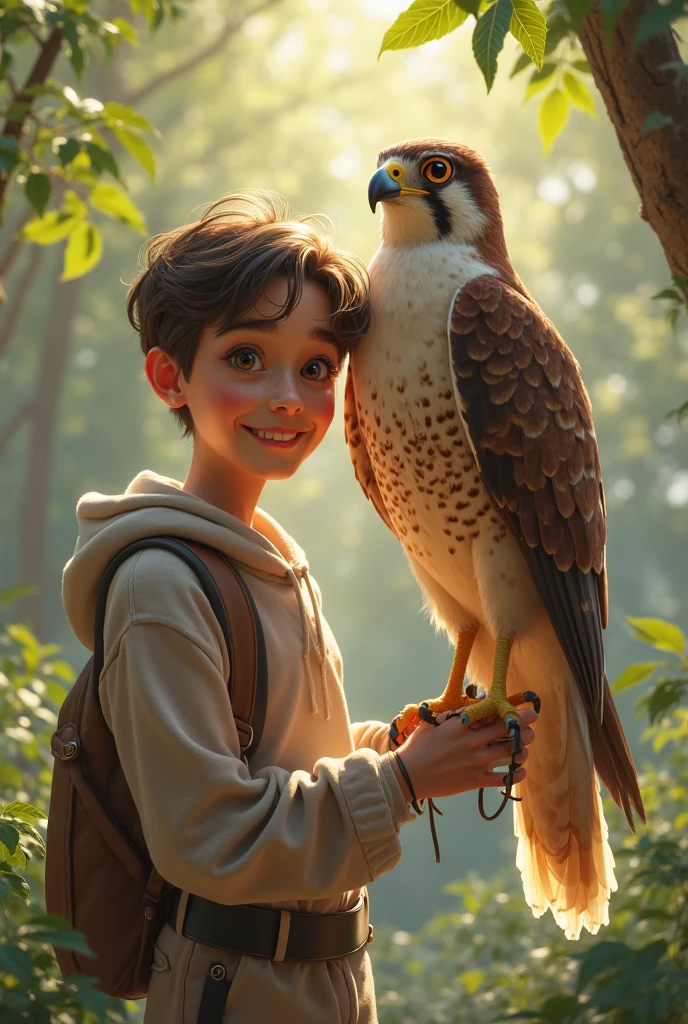  Then the bird ate and gave the boy a golden ring. The boy was very happy to get the gold ring.
