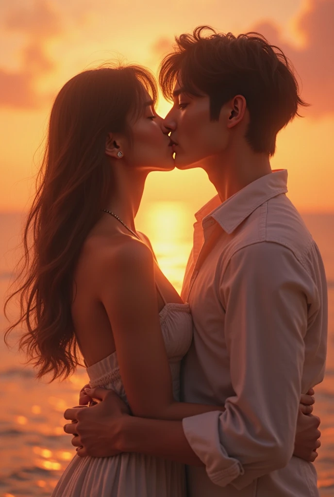 Jennie Kim and Rowoon kissing on the beach