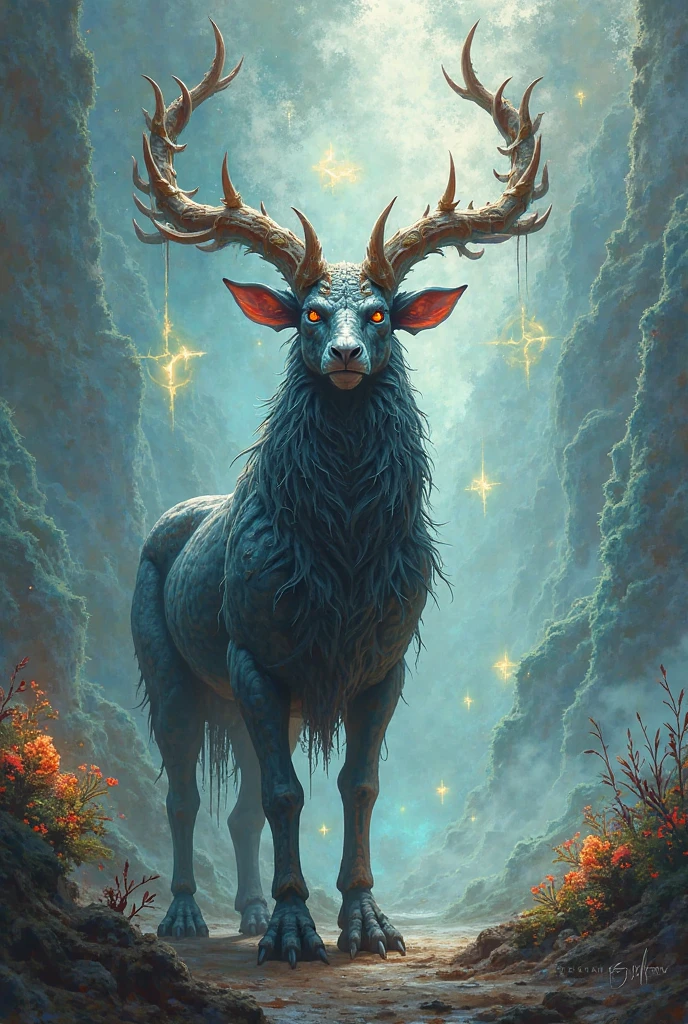 ultra-detailed, masterpiece, masterwork, high quality, best quality, hdr, (nature, night), posted on e621, (by hioshiru), nsfw, male, solo, ((nude, micropenis, foreskin, perfect balls)), (little white body minotaur), hairy dragon, (white chubby body), (long golden hair, yellow eyes), standing, from below, dynamic angle