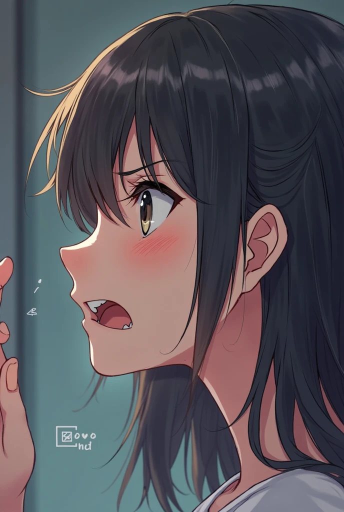 girl,Face close-up,Taking a brown dick deep in my throat,Ecstatic expression,Drooling,Her head is held down by a man,deep throat,((Mouthful)),Eat deliciously,deep throat.Browsing Caution.