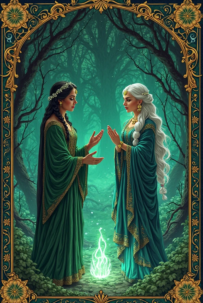 high details, Fantasy Poster, best quality, 8k, [ultra detailed], masterpiece, best quality, Photorealistic , dynamic angle, ultra wide shot, photorealistic, fantasy art, dnd art, rpg art, realistic art, an ultra wide picture of druid grove in a fantasy autumn forest and its druid warden observing all, a fantasy forest (intricate details, Masterpiece, best quality: 1.5), (at autumn: 1.5), in orange, red, yellow brown leaves, many trees, a stream of water (intricate details, Masterpiece, best quality: 1.5), waterfall (intricate details, Masterpiece, best quality: 1.5), human female druid, full body (intricate details, Masterpiece, best detailed: 1.5), exquisite beautiful woman druid (intricate details, Masterpiece, best detailed: 1.5), ultra detailed face (intricate details, Masterpiece, best detailed: 1.6), black hair, long hair, wavy hair (intricate details, Masterpiece, best quality: 1.5),, dynamic eyes color, fair skin, wearing blue cloak (intricate details, Masterpiece, best quality: 1.5), green robe (intricate details, Masterpiece, best quality: 1.5), cinematic light, pastoral atmosphere, divine light, gods rays, hyperrealistic, Photorealistic, 16k, RAW, award winning, [ultra detailed], masterpiece, best quality, (ultra detailed), full body, ultra wide shot, photorealistic,