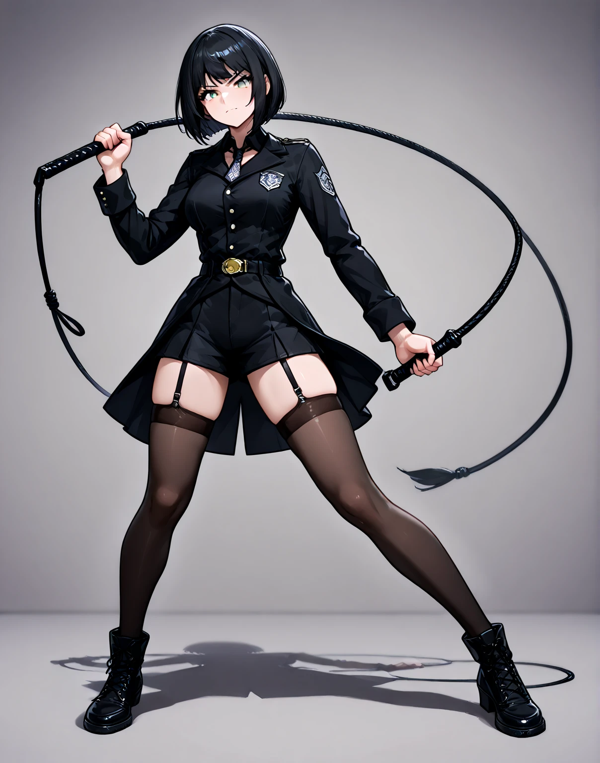 Himiko Gothic Toga (Ultra detailed) (perfect work) (Whole body) (black fishnet stockings, black mini skirt and black boots)