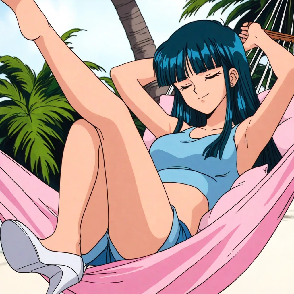kyoko,score_9,score_8_upper,score_7_upper,sauce_anime,One girl,alone、Micro Bikini,Spread your legs,Lying down,Sad face,:d,arms_behind_return,rope、bondage、tie up、Rural landscape、Tie up、rope、Rural landscape、森の中、