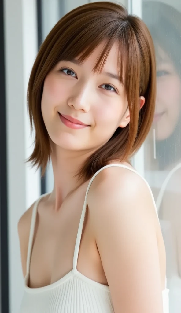 masterpiece, Highest quality, 8K, Absurd, (Upper Body:1.4), White shirt, beautiful girl, Pretty face, View your viewers, smile, Ultra-realistic, High resolution, photograph, Film Grain, chromatic aberration, Sharp focus, High resolution, Face Light, Dynamic Lighting, Cinema Lighting, Professional Shadow, Simple Background, (Dull yellow background:1.4), Most detailed, Very detailed, Super detailed, In detail, Real Skin, Delicate facial features, Detailed face and eyes, Sharp pupils, Realistic students, Cleavage
 
