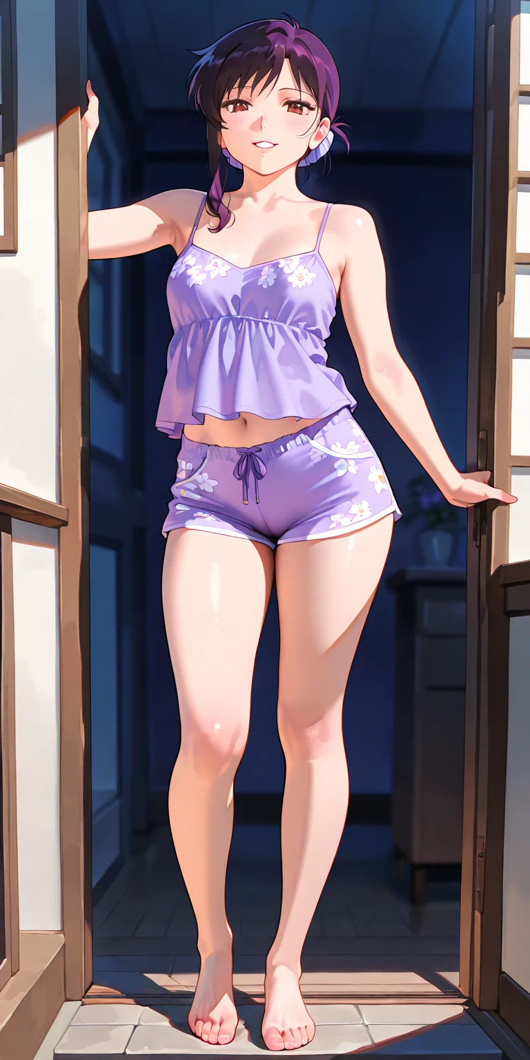 (In the living room)、1girl, (Younger sister kicking)、from the front、Angle from below、(Young face)、おでこ、編み込み、((evil ugly)), ((high kicking)),
panties, 手にお札を握っています、Camisole、Jersey shorts、(1boy), (((penis))), (((eject cum))), The boy collapses under his younger sister and ejaculates from his penis、(The boy had a fight with the younger sister and lost to her.)、younger sister「Weak... Aniki who lost to younger sister and got a hard dick lol... Pervert masochist lol」