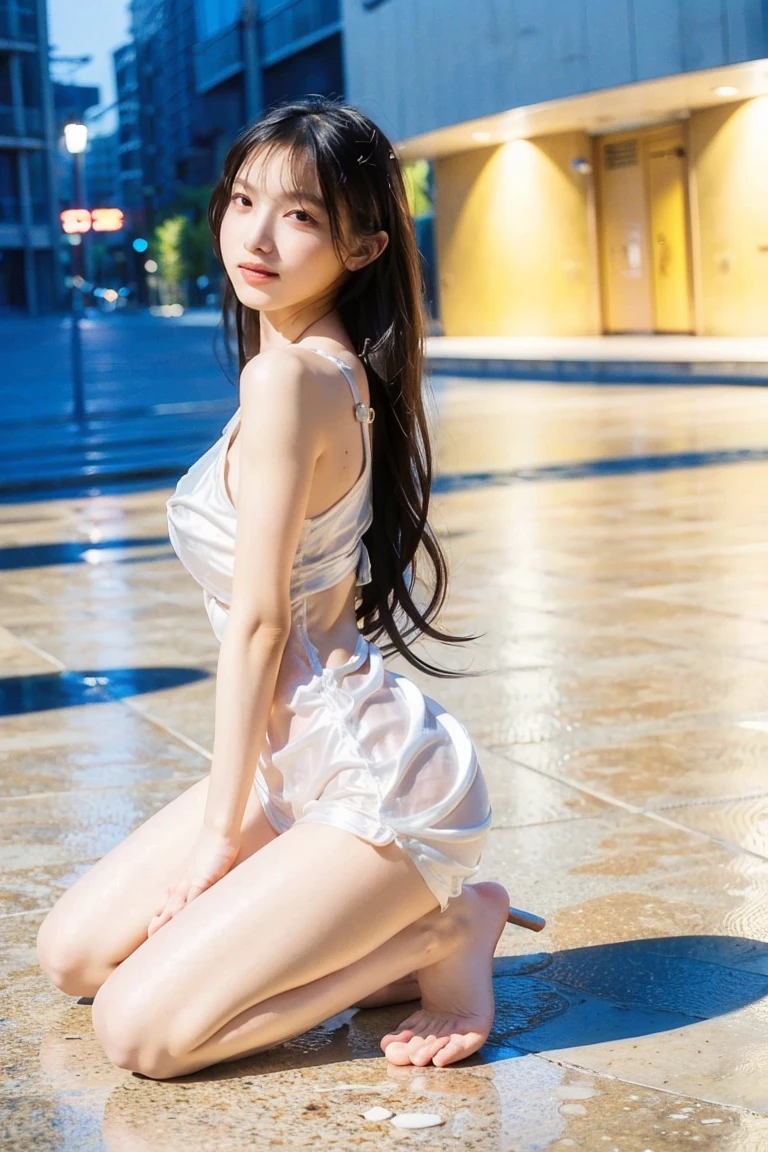 Asian woman in a skimpy see-through dress sitting on a ledge near the sea, It's hot with the shining sun, realistic Young Gravure Idol, Young and cute gravure idol, Gorgeous Chinese Model, Trending on cgstation, Young Gravure Idol, Trending on cgstation, Gorgeous Young Korean Woman, Young and sexy gravure idol, Young and skinny gravure idol, Beautiful Asian Girl, Li Zixin