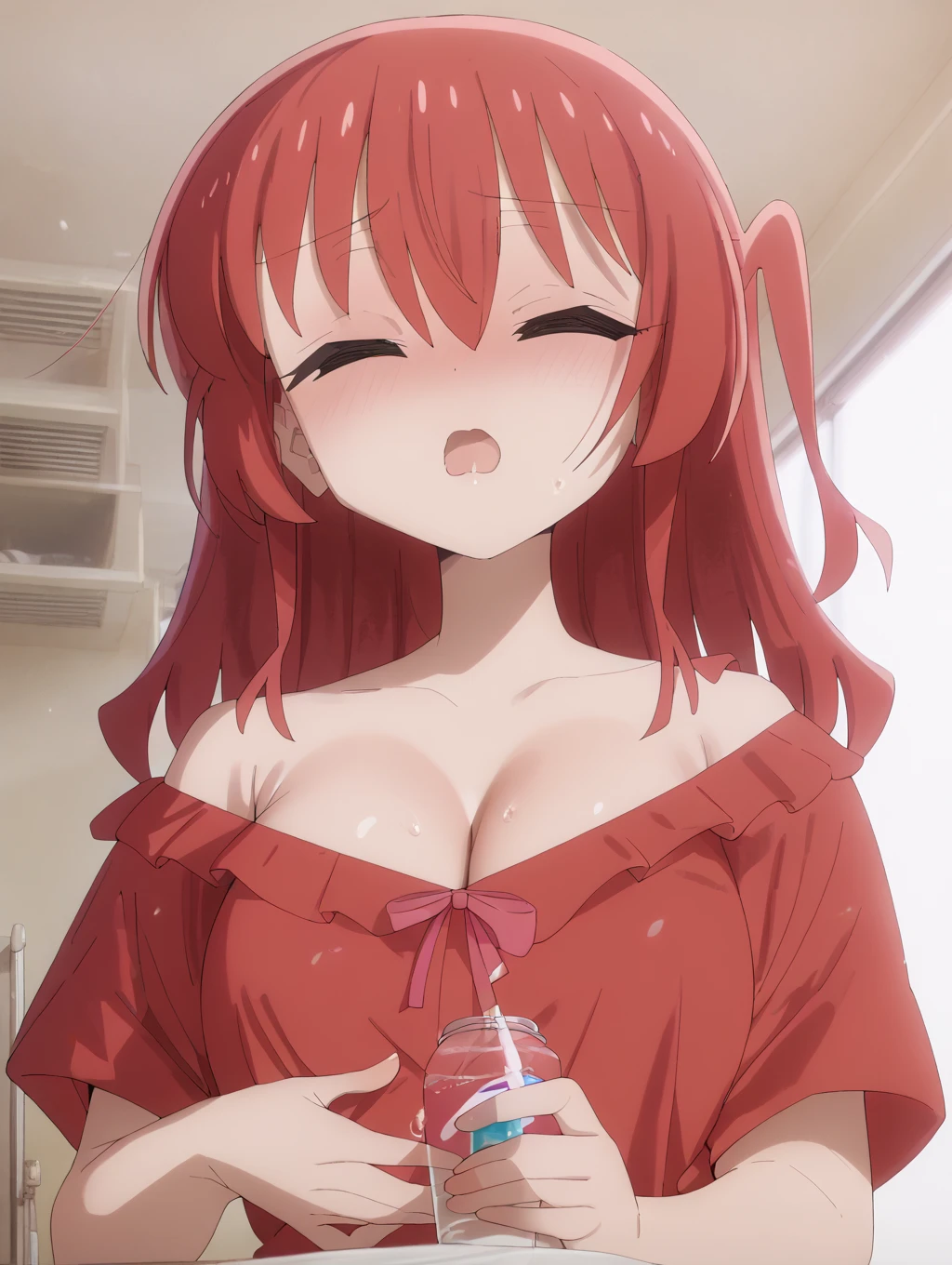 ((Best Quality)), ((Masterpiece)), (detailed), 2 girl, naked, blushing, semen stains, extended tongue, Open mouth, mouth dripping semen, big tits, full of semen, tits dripping cum, tits full of milk, big thighs, cono lleno de semen, semen stained face, hair stained with semen, heart-shaped pupils, legs open, legs stained with semen, whole body, rubber, pose sexy, shaved, n