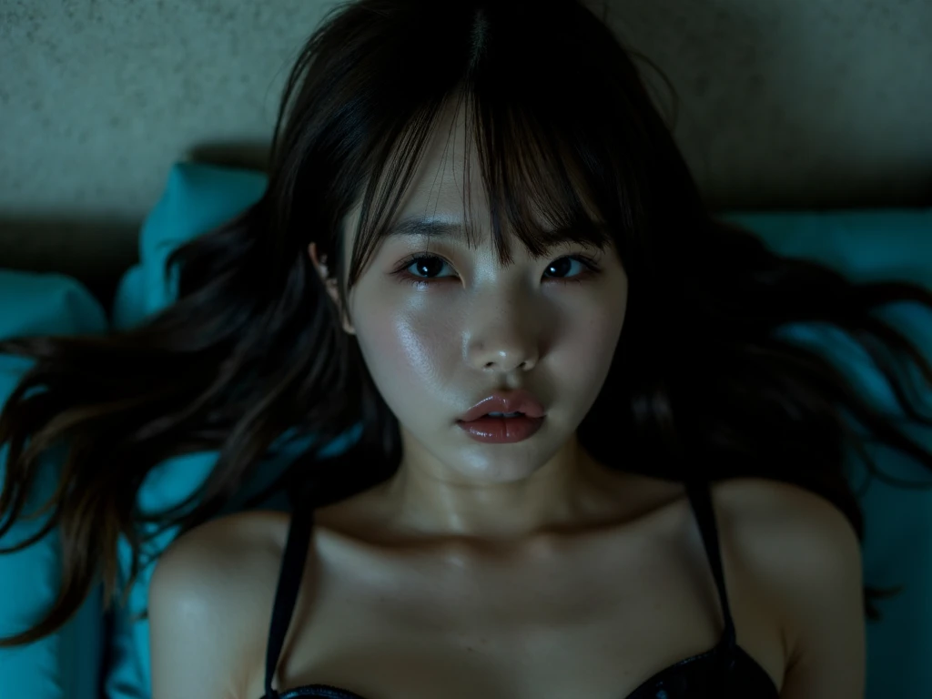 ((Highest quality, 8k, RAW Photos, masterpiece :1.3)), (Realistic、Realistic:1.37)、Very detailed、Ultra-high resolution, (Professional Lighting,((Full body photo)),alone, 1 female, alone, (1), Japanese, Beautiful and elaborate face, Shining Eyes, Brown eyes,Small breasts、 Small breasts:1.3,(Nogizaka-style beautiful girl) , Fine and beautiful skin, Skin Texture, Blue Kitchen, in night, sitting, in chair, (light violet panty, Brown long Hair),Remember, tied up wrist together behind her back, black bra, tape gagged, scared, teary-eyed, necklace
girl,alone