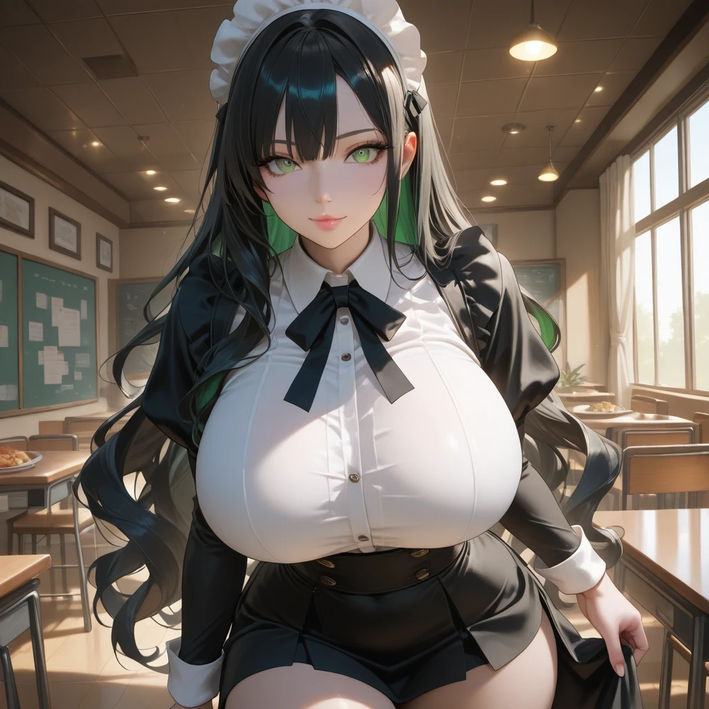 Roberta、Group、Twin braids、Glasses、gem、maid、Opaque Glasses、necklace、apron、Crosaid headdress、crossnecklace、long hair、long sleeve、bangs、Round Glasses、black hair、one girl、solo、very big breasts、huge breasts、smile、blush、nipples are visible、Squat with your legs apart、clothes get wet、Clothes are transparent、lace panties、long skirt、spread legs、flashy underwear、Mushy white love juice、Drip a large amount of love juice、orgasm