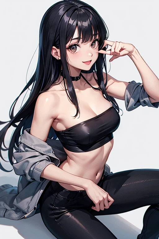 Bikini, black Jeans, Military Cap (detailed hands and fingers:1.2)