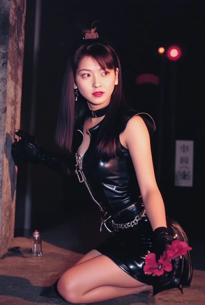 ((Highest quality, 8k, RAW Photos, masterpiece :1.3)), (Realistic、Photorealistic:1.37)、Very detailed、Ultra-high resolution, (Professional Lighting), alone, 1 female, alone, (30 years old), Japanese, Beautiful and dense face, Shining Eyes, Brown eyes, (thin：Weight 1.0) , Fine and beautiful skin, Skin Texture, , Hairstyle: Medium straight brown hair, ,alone,Very exquisite beautiful face and eyes,Looking at the audience, (black full bodysuit:1.5),latex, (Shiny clothes:1.2) ,(torture chamber, prison:1.5), bondage, bed,bondage, bound,(Outstretched arms:1.3), bound arms, bound legs, bound wrists, breast bondage, (Spread your legs,Frog tie,bound thighs:1.5), (liar, behind:1.5),Cowboy Shot, (anger:0.9),(Frowning:1.4), (Embarrassing,blush:1.3)