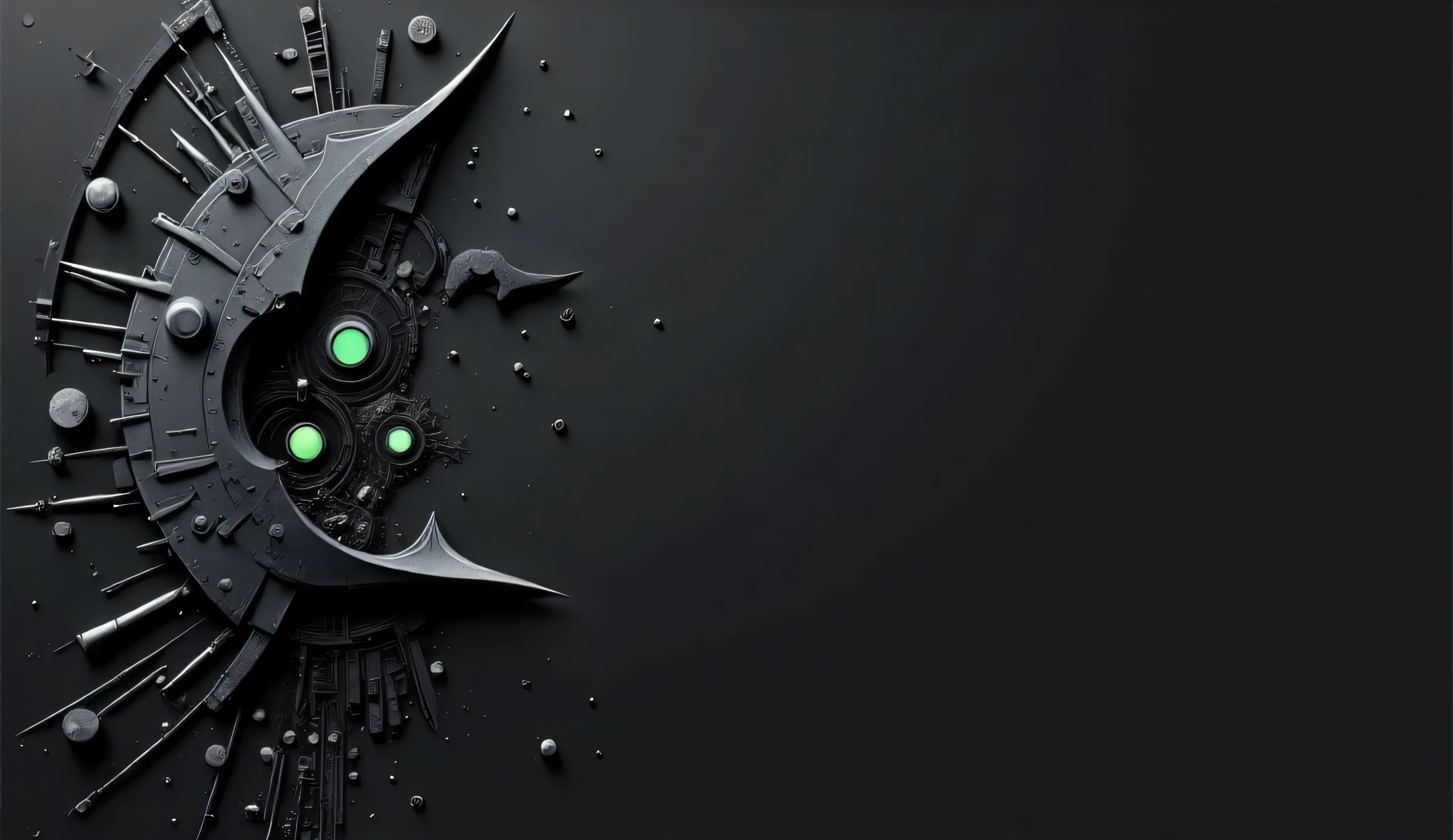 Clean YouTube thumbnail background, 16:9. Very dark gray (#1a1a1a) background. A small, intricate geometric fractal pattern made of silver and glowing neon green lines tucked into the bottom left corner. Minimalist, modern, professional graphic design. Focus on negative space for animate logo