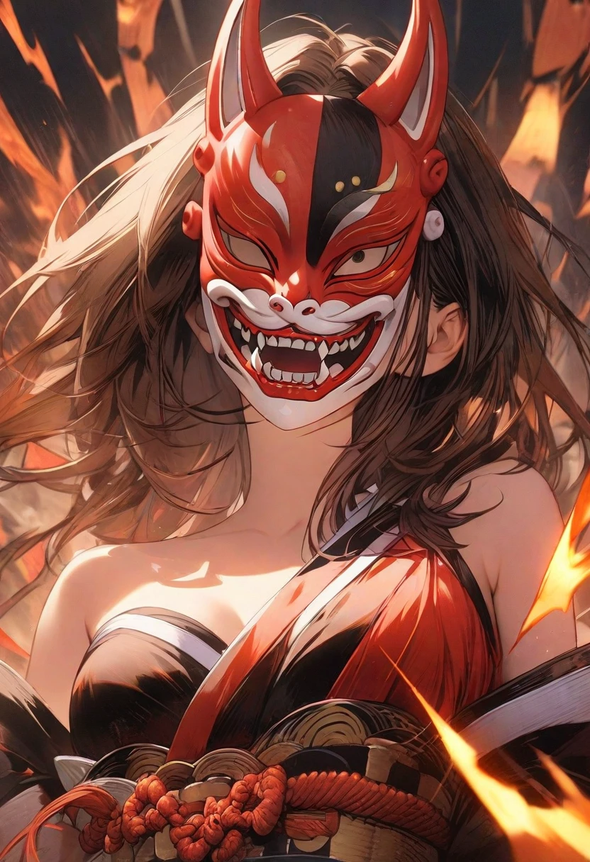 gorgeous lips, cinematic, (masterpiece), (best quality), (ultra-detailed), very aesthetic, illustration, perfect composition, intricate details, absurdres, detailed face, (anime, masterpiece, intricate:1.3), (best quality, hires textures, high detail:1.2), (4k),(incredibly detailed:1.4) (beautiful detailed face, beautiful detailed eyes) ,extreme details eyes
anime girls
original characters
women
red eyes
covered face
oni mask
inked girls
tattoo
cleavage
katana
weapon
mural
dragon
Japan
Japanese Art
artwork
drawing
digital art
sketches
illustration
portrait display
Chun Lo
warrior
demon
vertical
hand on face
anime
mask
clothes
yakuza
fantasy girl
mobile wallpaper
phone wallpaper