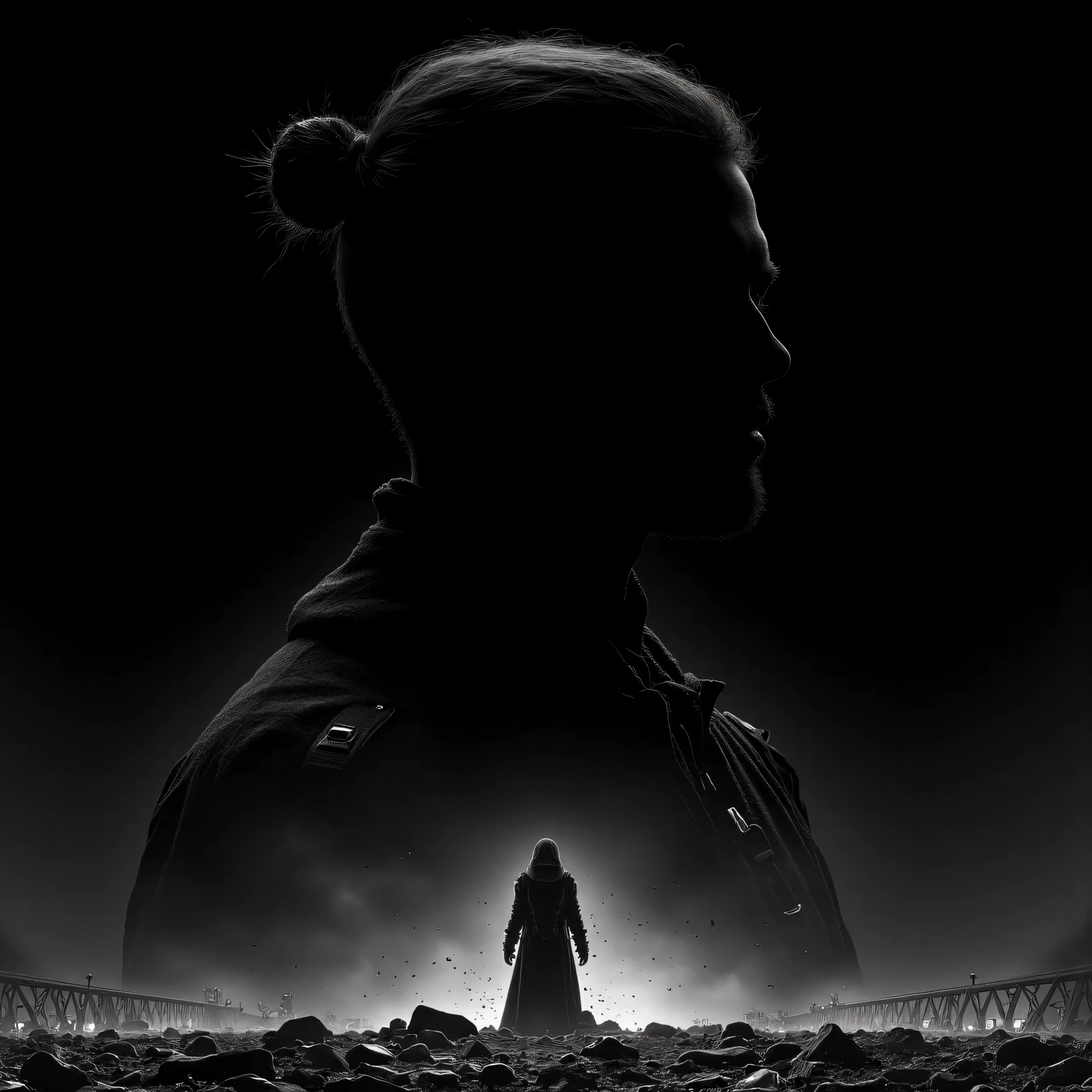  completely black screen , absolutely nothing ,  pure black , detailed,  gothic futurism ,  A post-apocalyptic world ,  in which technology is prohibited , hyper detailed,  professional poster art ,  bold lines , award-winning, trend on Artstation ,  fastNegativeV2, ral-dissolve, white eyes