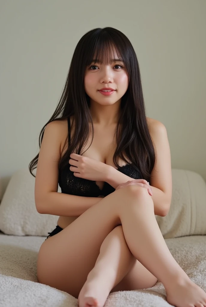 highest quality，1 female，very big bust, Diameter about 40cm、tight waist、20 year old beautiful Japanese woman with very big butt, beautiful and transparent nipples、Don&#39;don&#39;t hide your nipples，spread your legs 120 degrees、naked woman with legs spread wide，Photo from below，Naked woman showing off her crotch and anus，Women should not cover their crotches with their hands，focus on crotch，An erect penis approximately 15cm long is visible at the bottom center of the photo..，ペニス以outsideの部分&#39;outside，Beautifully shaped glans penis，penis is thick and hard，A woman inserting a penis between her crotches，Naked woman smiling and showing off her crotch in bed。