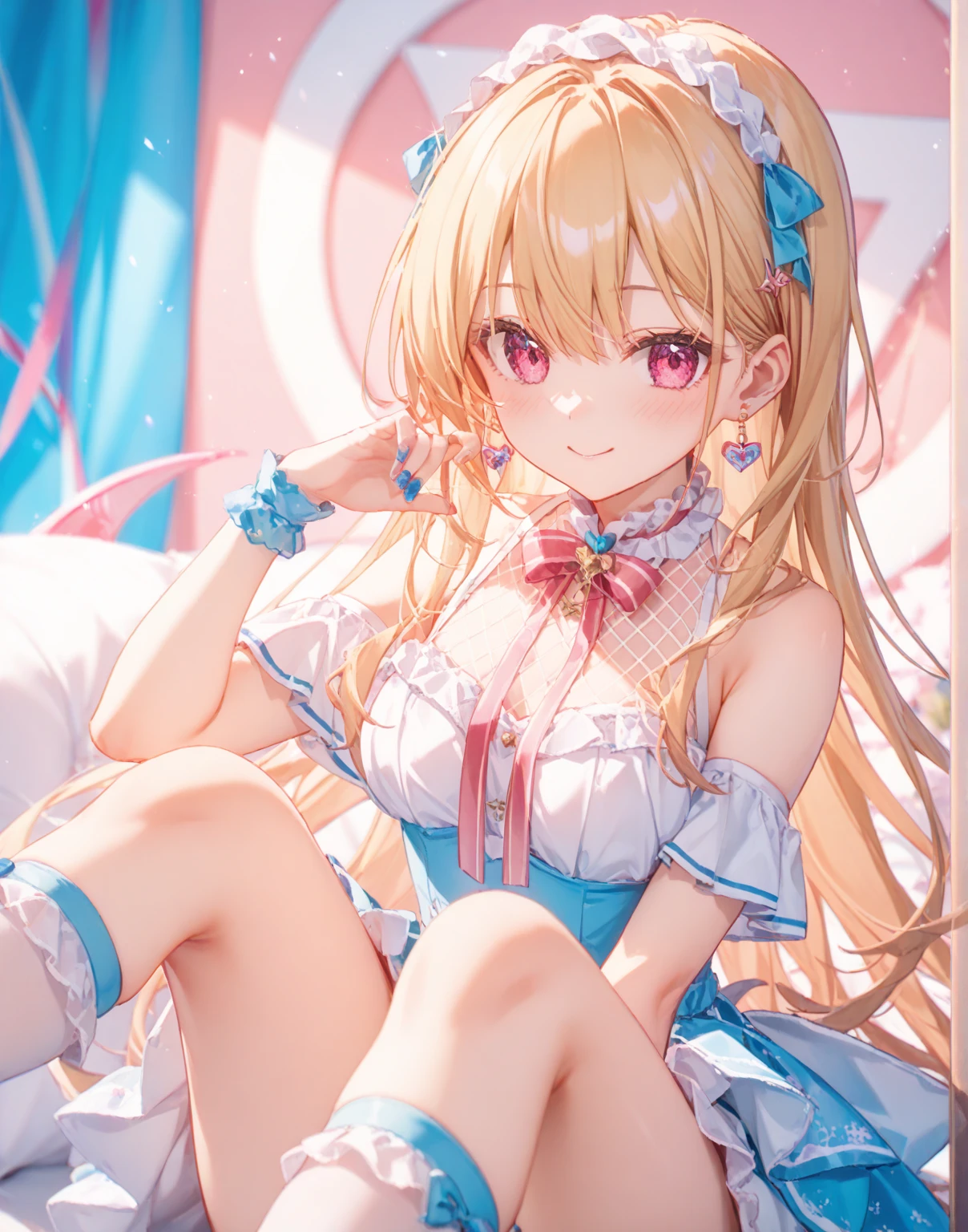 Tabletop, (2 girls and 2 girls), longing, Cleavage close-up, Big eyes, Kawaii Tech, cute, cute, pastel colour, highest quality, Cheerfulness, Deep Background, Symmetric, Tilt your head、、、、、One Girl, Light Smile, Shiny skin, highest quality, Tabletop, (Game CG:1.4), Browsing Caution, Beautiful face and eyes in every detail,Big Tits、Small lingerie, Big ample breasts、 (See-through panties:1.2),、、, Anime girl crouching, Beautiful anime girl crouching, Bend your body, Highly detailed giant shot, , Shot from below, looked back、