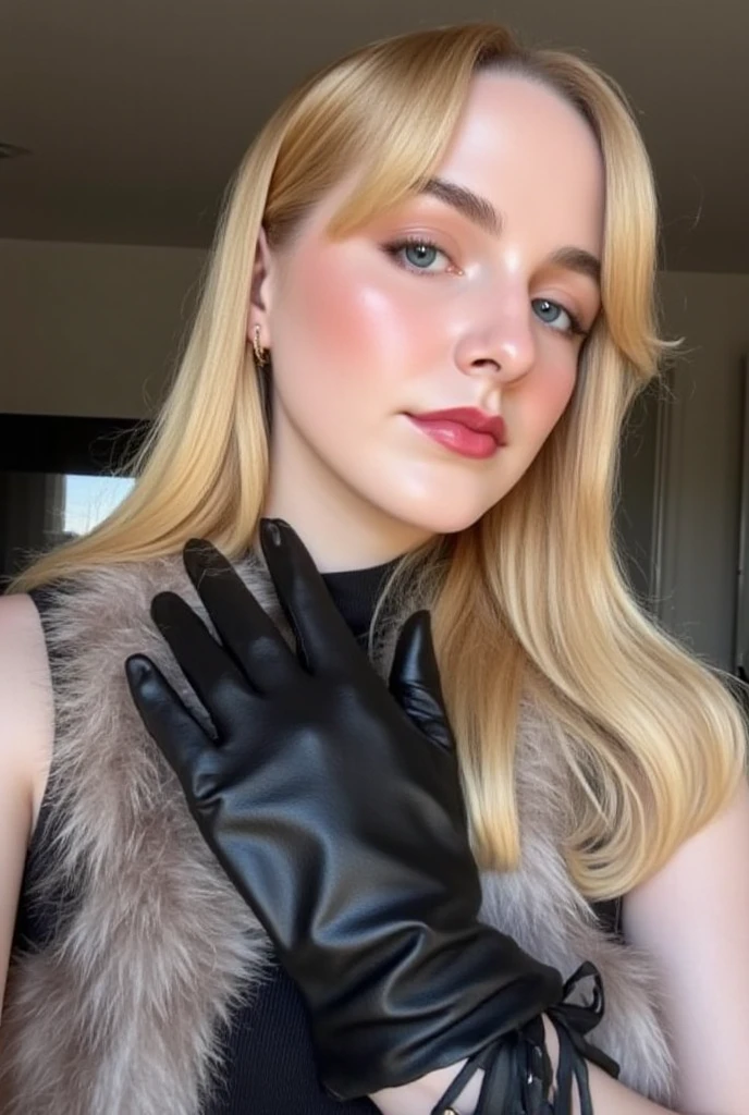 Rosto de uma mulher, americana, 30 anos, pale skin and freckles, olhos cinzas, nariz delicado, soft and delicate lips, cabelo blondie cinza, ultrarrealista HD fotorrealista altamente renderizado sorriso cativante, cabelo blondie cinza