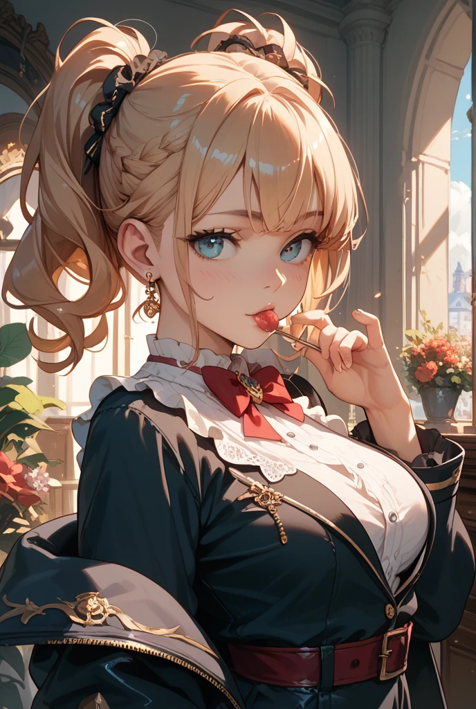 high quality　High resolution, 8k　Wearing party dress　Cowgirl　sex　Close your eyes　Tongue out　Cross-eyed　　　A seductive expression that seems to be comfortable　