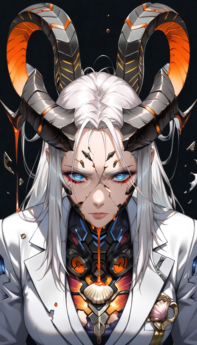 (tmasterpiece, A high resolution, ultra - detailed:1.0), (1boy, Young male), Perfect male body, (Male aliens:1.3), Look at the camera, Delicate eyes and delicate face, Extremely detailed CG, Unity 8k wallpaper, Complicated details, solo person, Detailed face, (Long white hair, White eyes, octopus tentacles, Pale skin, Alien faces), (Sad expression:1.2), color difference, Depth of field, dramatic shadow, Ray tracing, Best quality, offcial art, Portrait