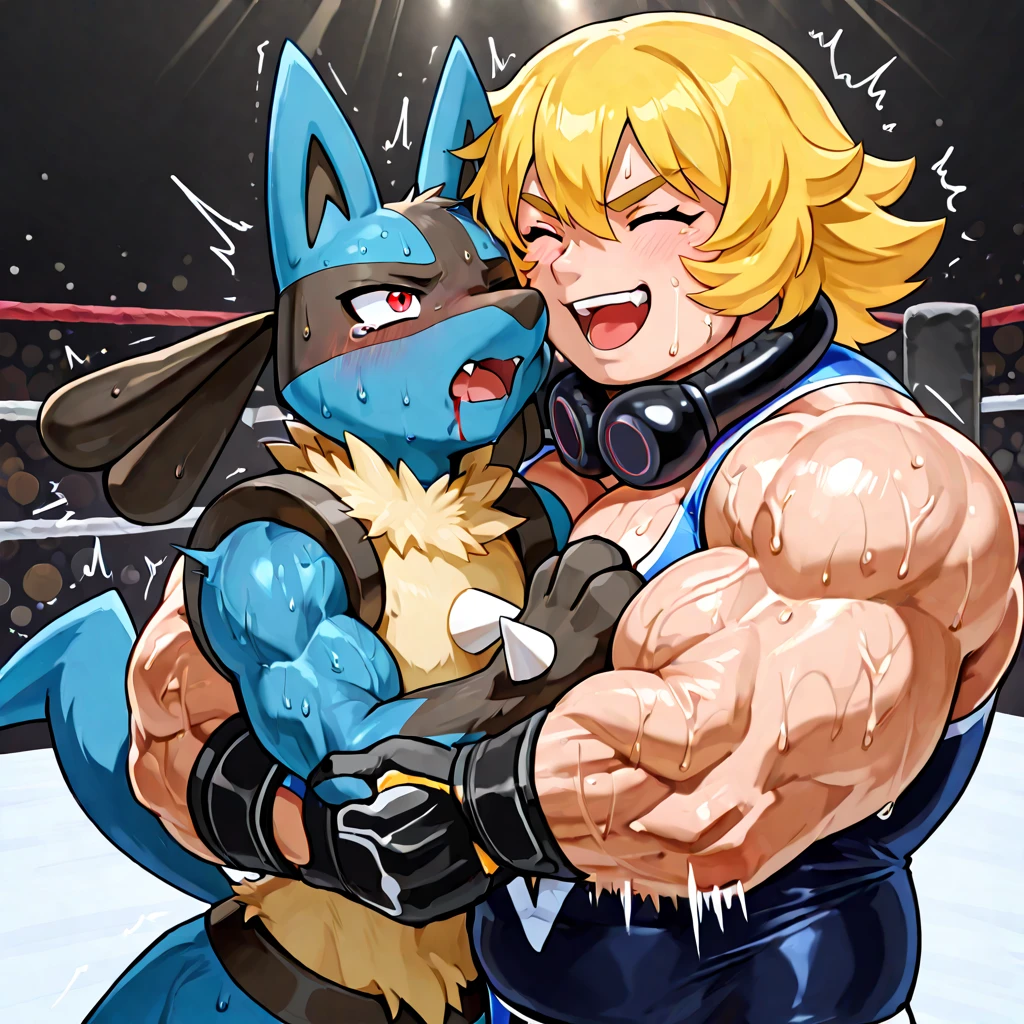 Rhinos are wrestling。