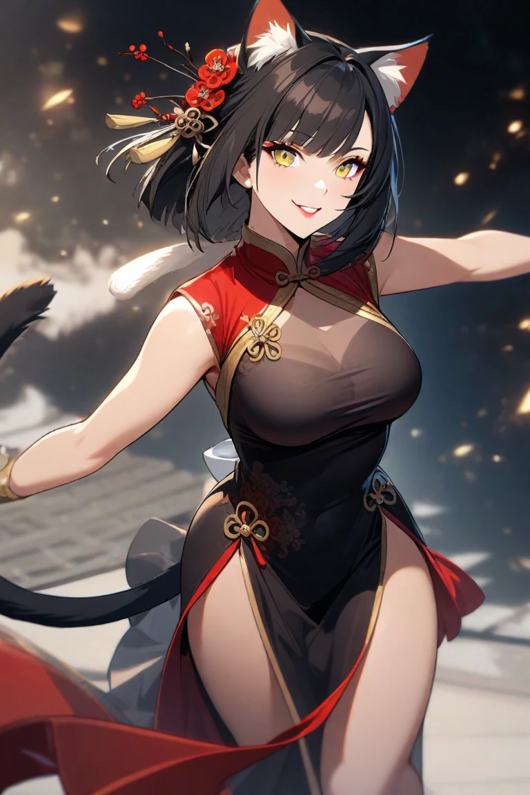 (Finest quality)),(超A high resolution),(ultra-detailliert),(Meticulous portrayal),((best pictures)),(Finest works of art),Ultra-Precision Art,The art of astounding depiction, (Female Martial Artist:1.5),Beautiful face with dense and detailed details:1.5, Beautiful embroidered protector with detailed and detailed details:1.6, Kembu:1.7 Dynamic Poses