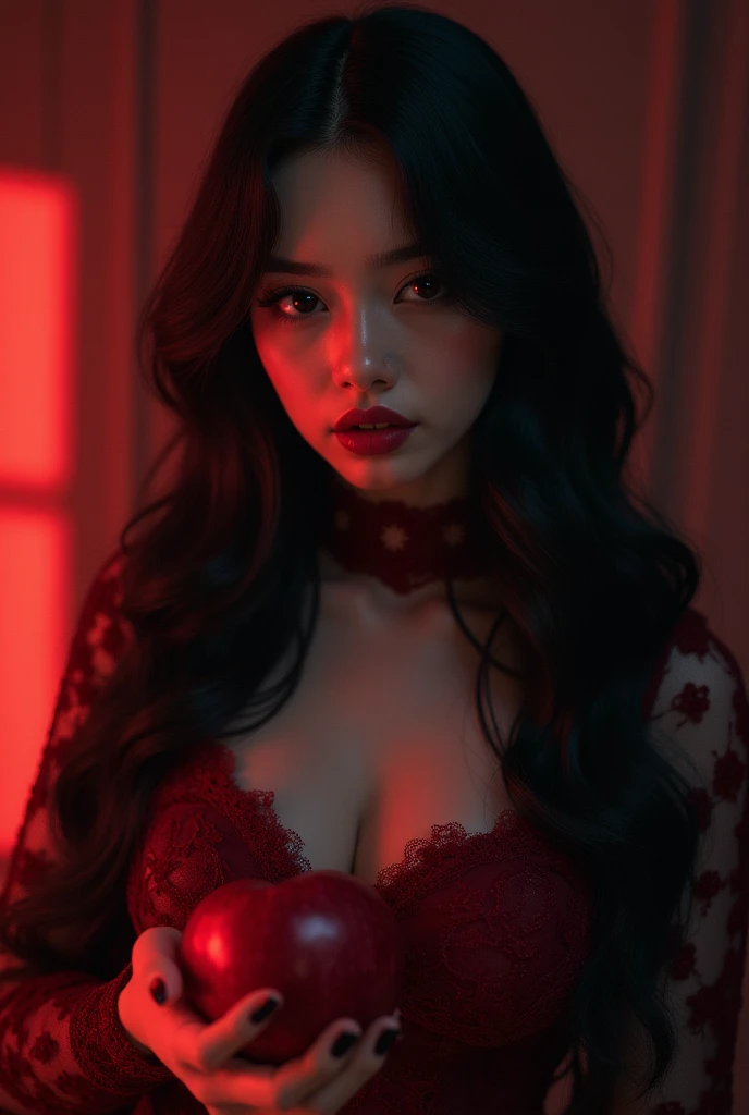 a woman sitting on a bed surrounded by hearts, beauty campaign, inspired by Tang Sin Yun Sandara, modeling photograph kerli koiv, lalisa manoban of blackpink, photo still of interior, promotional shot, by Zou Yigui, red coat, cp2077, ads, many hearts, ad image