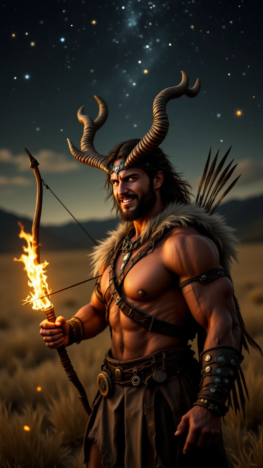 Photo of a sexy dirty male devil with devil horns , (lean), slim, dirty, hairy, he is 20 years old, wearing a loincloth, in the background dark landscape with lava, realistic, dslr, 8k, sharp, focus, volumetric light, realistic skin, highly detailed, hairs, pubic hair, normal ear, visible bulge