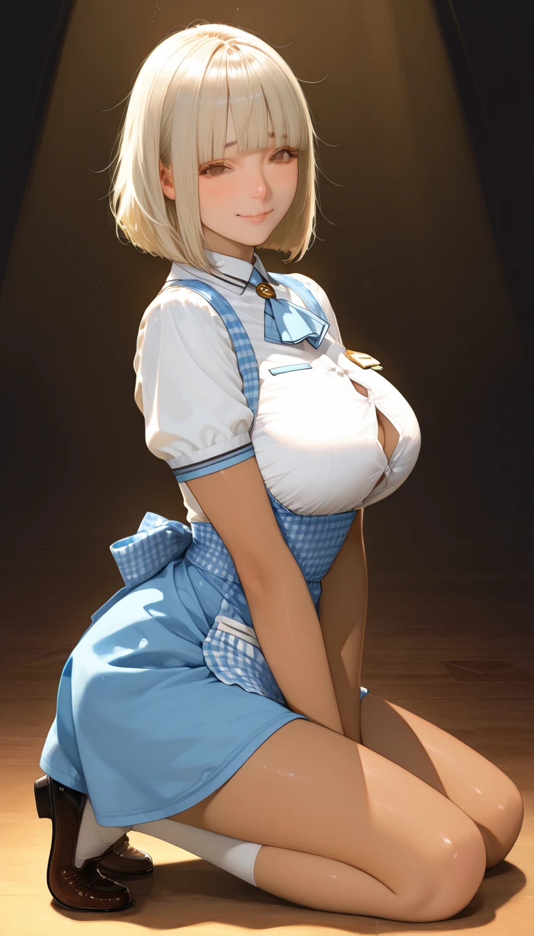 (masterpiece:1.2), (highest quality:1.2),, Curvy but slender body, perfect eyes, perfect face, perfect lighting, 1 girl, in the garden, (blouse),(I can see your feet),(whole bodyショット),(ruffle skirt),(bowl cut),curly hair, fine clothes, detailed outdoor background, compensate, eye shadow, thick eyelashes, fantasy, looking at the viewer, whole body、blue sky、Bright and very beautiful face、young shiny glossy white shiny skin、the best beauty、the most beautiful bright blonde hair in the world、thin hair、short hair、Shining beautiful bangs、big shining blue eyes、Very beautiful and lovely 18 years old, the most beautiful girl in the world、gigantic breasts, ((emphasis on extremely Hairy around the pussy:1.5)), (spread legs:1.5), (nude), (pussy), (anal), ((extremely hairy pussy)), ((extremely hairy pubic hair)), (((Extensive growth of pussy hair))),