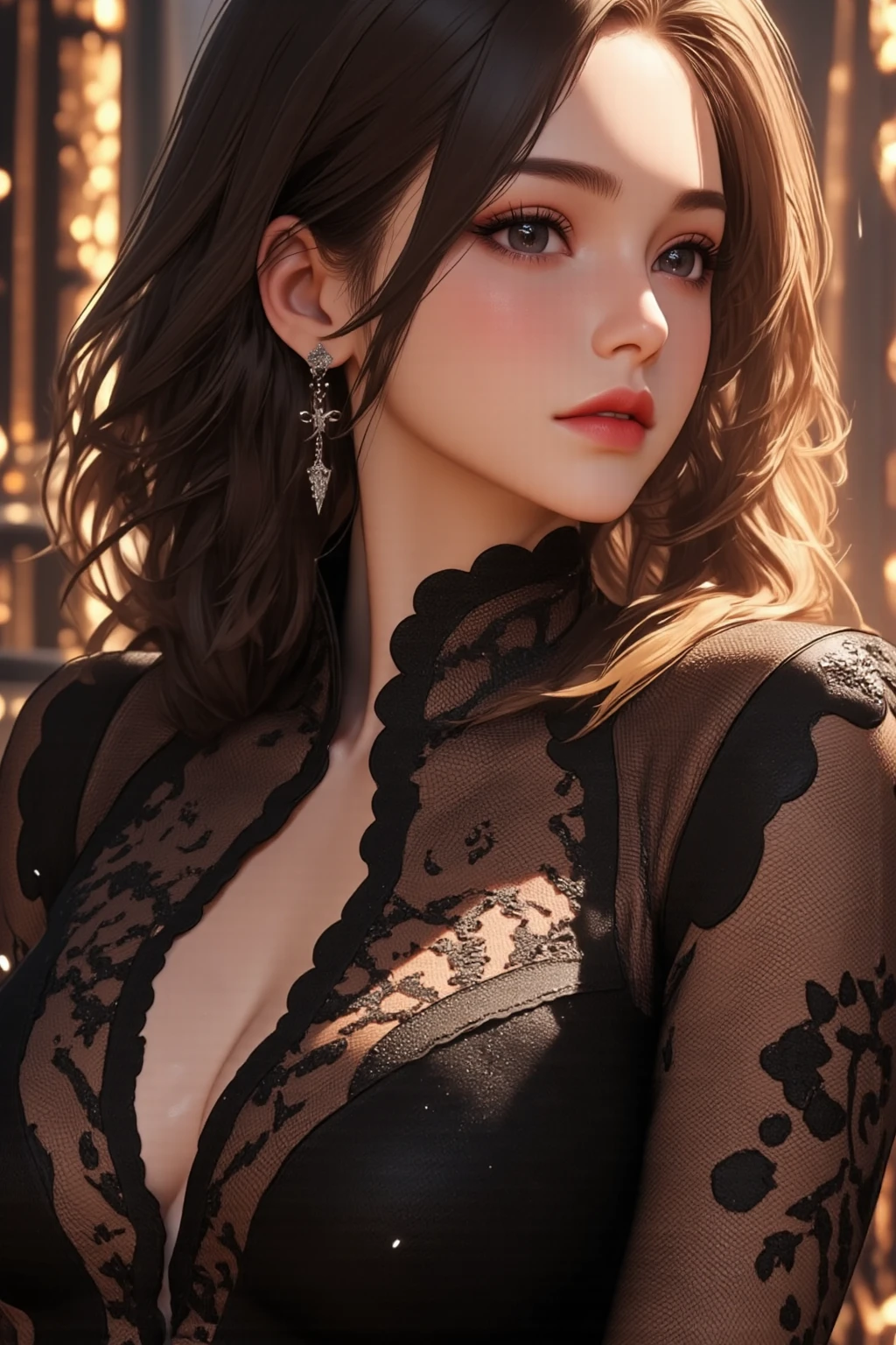 Best quality, realistic, photorealistic, very detailed, very delicate and beautiful, RAW photos, professional lighting, face lights, depth of field, solo focus, full body, one woman (beach at night): 1.4), brown hair, brown eyes, small head, fashion girl, beautiful eyes, so big breasts, real face, real skin, realistic face, realistic skin, detailed eyes, Detailed facial features, detailed clothing features, (fashion clothes:1.3) ), (fashion hairstyles: 1.3) dynamic poses, looking viewer, simple background, detailed face and big breasts, (pureerosface_v1:0.33), (ulzzang-6500:0.33),back shot, back,