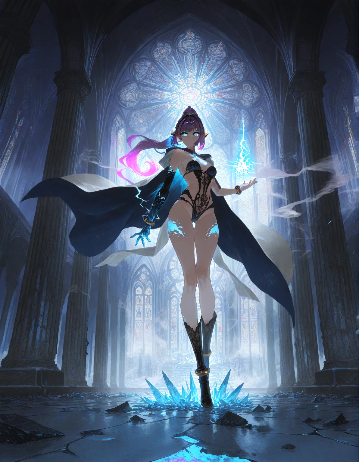 Sex Wizard、Beautie、short-hair、 are visible、The areol、teats、natta、Mystical Magic Circle、battle field、sacrifice、