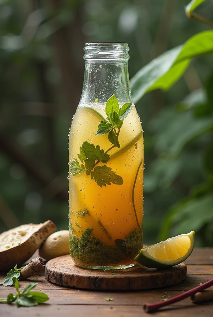 Green tea with pineapple and realistic orange --auto