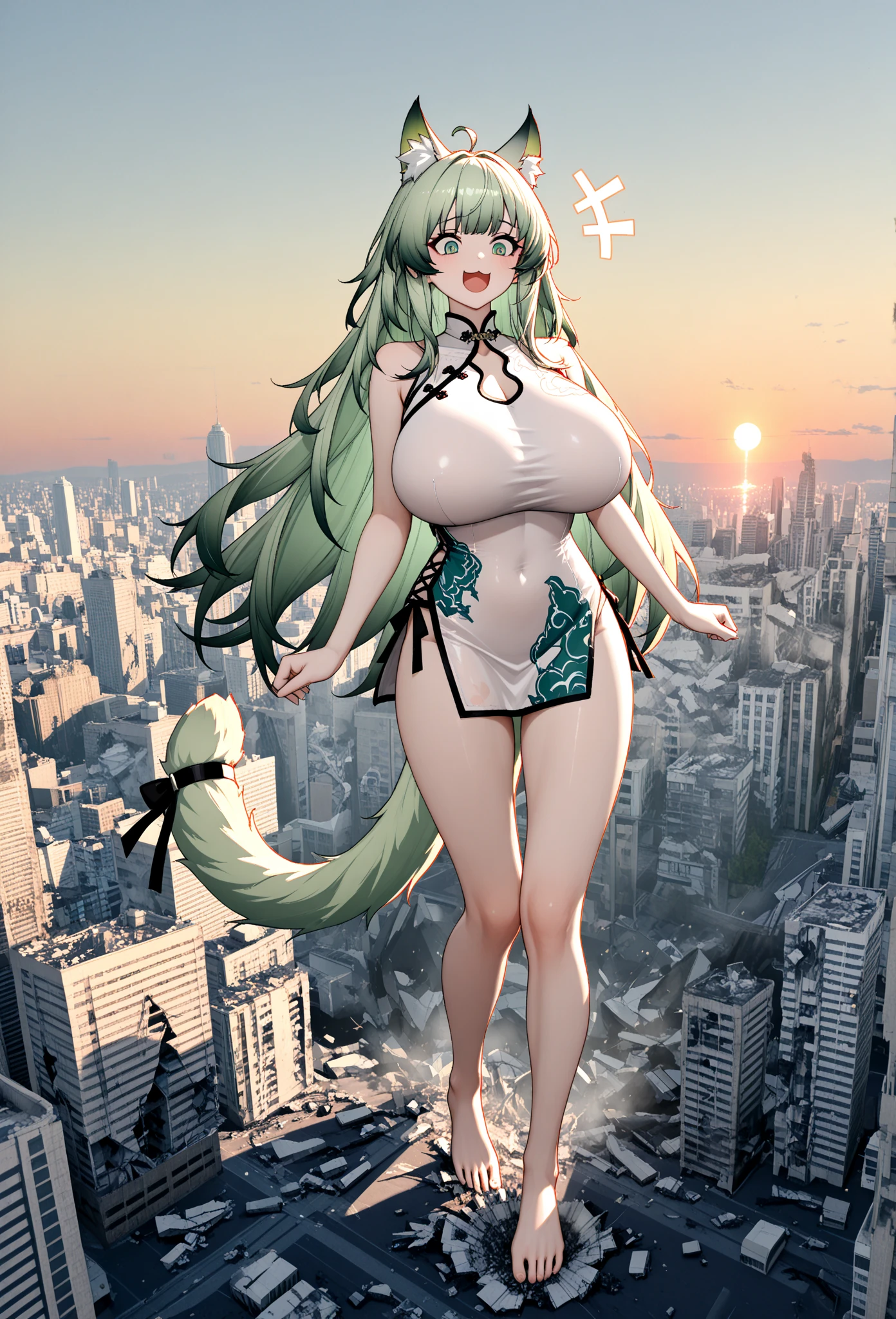 Perfect detail, Special details, highest quality,,expensive, woman,A satisfied smile .round face、View Viewer, Green Hair, Long Hair, , , Side bang, Partially exposed forehead, Dark blue eyes, Mature Body, Perfect body, Large Breasts,Big Ass.Sweaty body,Breast milk overflowing from the nipples,Pussy,share、body fluid、Sticky、Open your mouth、 blush, Cleavage.Golden lace lingerie,Gold Jewelry,Gold Bracelet,Gold Collar、 Luxurious crown,, necklace, Pursing your lips, A light smile, Drunk, expensiveディテール, Depth of written boundary, 1080p, 16k, Awards, High resolution, highest quality, masterpiece, 超High resolution, Anatomically correct, Super detailed,,Huge breasts、Realistic、Perfect bodyライン、aerial photograph、aerial photograph、Destroying the city with a smile、 (A giant girl bigger than a skyscraper destroys the city of Shibuya:1.5)、cute、body fluid,Sticky、Eroticism,share Breast milk overflowing from the nipples Big breasts overflowing from the bra Lying on the ground Occupy a major city
