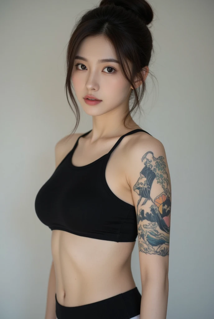 Woman walking by the pool、((Full body shot:1.6))、People with Japan、((Muscular woman like male bodybuilder:1.8))、Thick arms with sculpted muscles:1.3、Sculpted muscular thick thighs:1.3、((Cherry Tattoo、Hannya tattoo、Peony tattoo、Carp tattoo、Fudo Akira tattoo、Snake tattoo on the thigh:1.6、Tattoos with Japanese patterns all over the body:1.6))、beautifull asian girl ever、full body Esbian、clong legs、soaked、 (Raw photo:1.2), (Photorealsitic), a beautiful detailed girl, extremely detailed eye and face, beatiful detailed eyes, huge filesize, hight resolution, ighly detailed, top-quality, [​masterpiece:1.6], illustratio, ighly detailed, nffsw, finely detail, top-quality, 8k wallpaper, Cinematographic lighting, 1girl in, 17 age, perfect body type, (Big breasts with tension、Colossal tits、heavy breasts)、Cute drooping eyes、Beautiful big eyes、Lori face、Sweaty and wet、(the whole body is wet:1.2)、Light in the eyes、short-hair、hi-school girl、(Black Bikini:1.3)、swimming pools、dynamicposes(Photoreal: 1.4), (Hyper-realistic: 1.4), (Realistic: 1.3), (Smooth lighting: 1.05), (Improved cinematic lighting: 0.9), 32K,  Realistic lighting, Backlight, Face Light, raytrace, (Whitening light: 1.2), (Image enhancement: 1.4), ( Top quality real skins: 1.4), (Body Line Mood Increase: 1.1), (Skin Texture Enhancement Beauty: 1.1),
