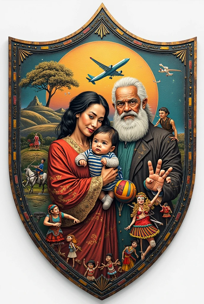(64 mil, Foto RAW, melhor qualidade, obra-prima: 1.2), ultra-detalhado, arte formal, renderizado: 1.37, foto na parte superior do corpo, ( "Um homem de meia-idade ,gray hair standing up, Carefully holding a beautiful newborn baby, Both appear to be floating in the clouds in the sky. ))(They're both smiling happily, cercados por uma aura de tranquilidade e serenidade. The scenery is of a stunning place, cheio de paz e harmonia, conveying a feeling of love and connection between man and baby."),Beleza, ,sorrindo e ele sorri, pose IN FOOT and,Cheio de flor cor-s flor borboletas )and birds),detalhes,Rosas,flor),detalhes