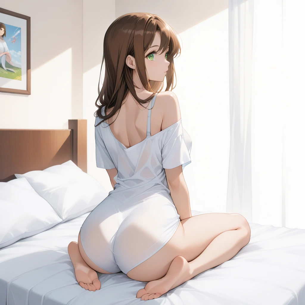 Awkward poses in bed, 20 years old, Realistic,fullnude,Expressions of satisfaction and relief, Brown hair,An ultra-high picture quality,high-detail,low angles,bare-legged,Skinny Legs,doggy style,Being,ssex,Face to feel,SEX pose,Open your crotch,the body gets wet,Get wet with white water,Point your buttocks at the camera,Doggie style,Omorashi,Stick out your buttocks,Random dripping of white gel on the buttocks,Bukkake,,hide face,facing front