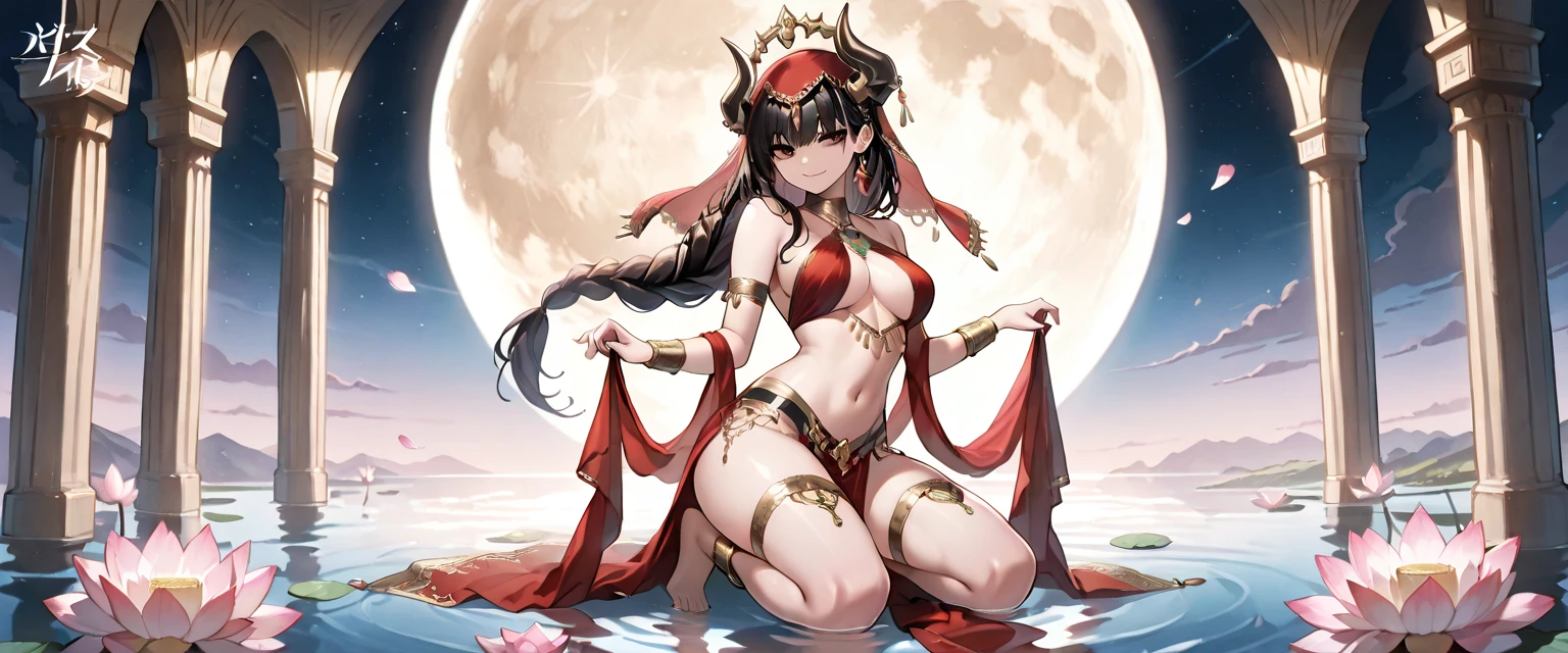 A diabolical queen on her throne. With infinite beauty and eyes of incredible expressiveness. Vestido de una manera encantadora, She carries a strange sword in her hands........ Around its demonic energy flows like flares of intense color..