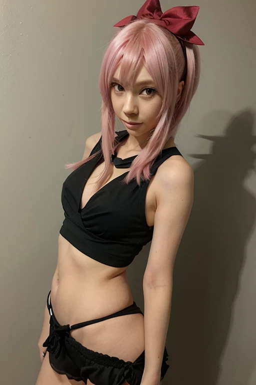 Linda mujer punk de anime con micro bikini,