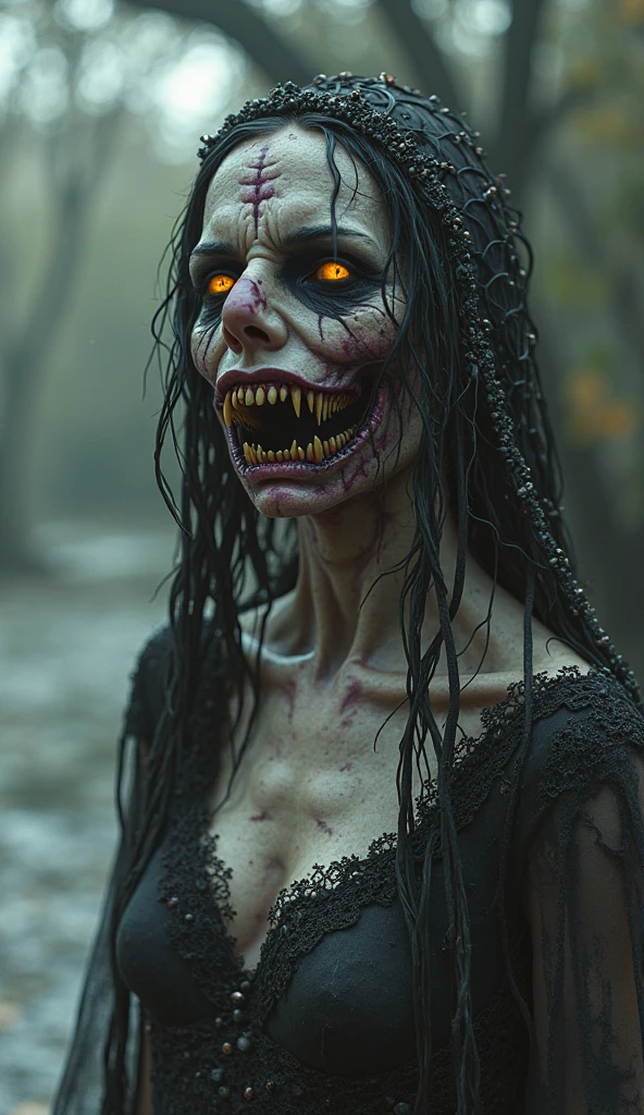 Ultra-detailed, master piece, (best quality:1.5), (high resolution:1.5), (midnight: 1.5), Edo period, On a black background, a very scary and grotesque-looking woman has a ghostly face with long flowing hair, smiling evilly and scaring people. ,ultra-realistic, cinematic, high detail
, youkai, Japan, (Super Scary: 1.5), Japanese Horror, Hyper Realistic, Cinematic, Dark Ambient, Ominous Atmosphere, Realistic, Masterpiece
