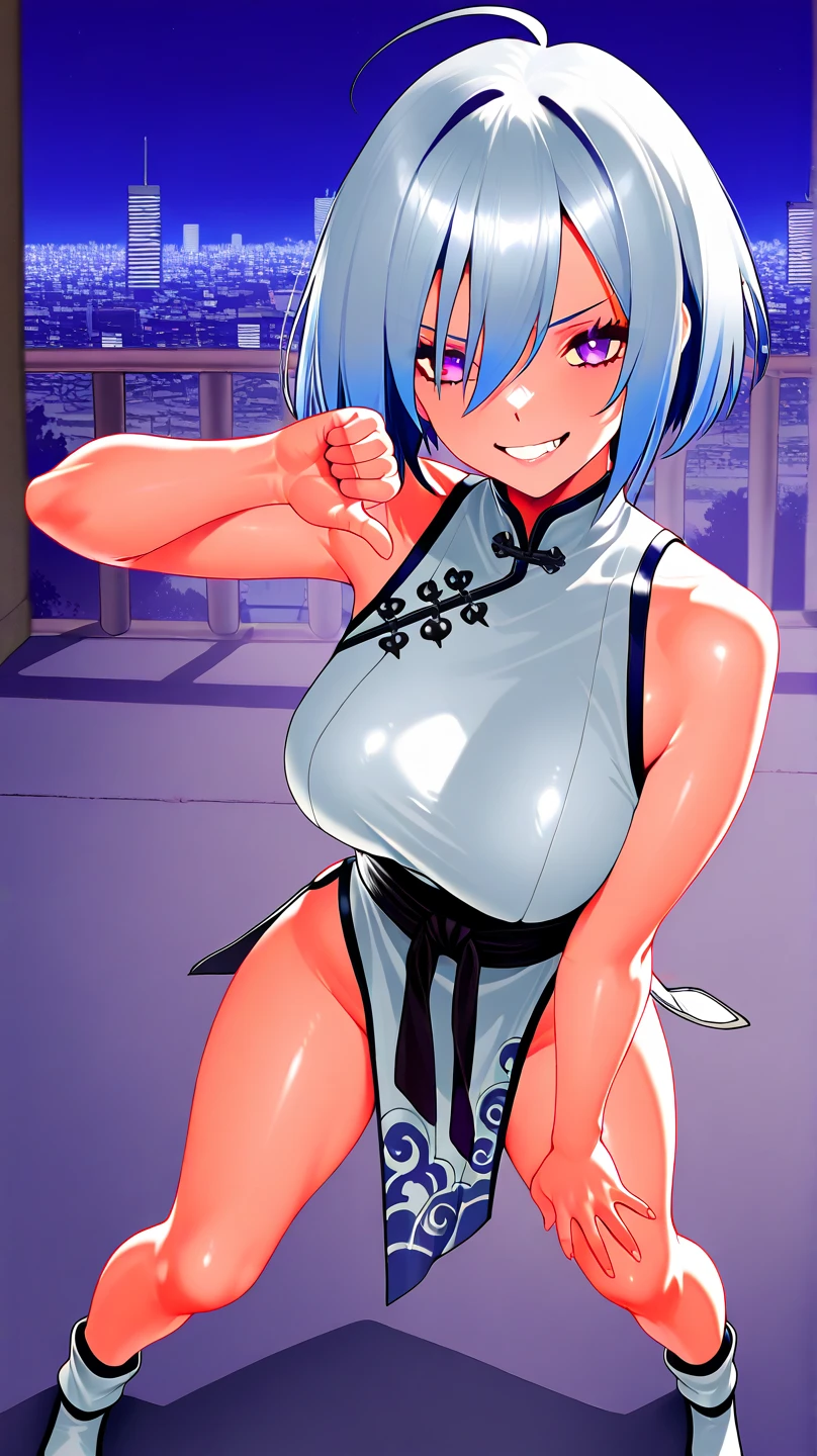 Joy (inside out), best quality: 1.1, 1 GIRL alone, (Blue eyes), detailed blue eyes, well-aligned eyes, extremely detailed face, blushing cheeks, (yellow skin), perfect face symmetry, smiling, embarrassed, (naked), BREAK intricate details on hands, intricate details con fingers, ((very huge) breasts), (blue hair), detailed hair, short hair, defined figure, Perfect body, detailed body, full body, thick muscular legs, small defined waist, very much voluptuous body, very much muscular body, dynamic erotic pose, Interacting, ((gray background with shadows): 1.1), (cowgirl sex position) riding cock, riding penis, riding dick