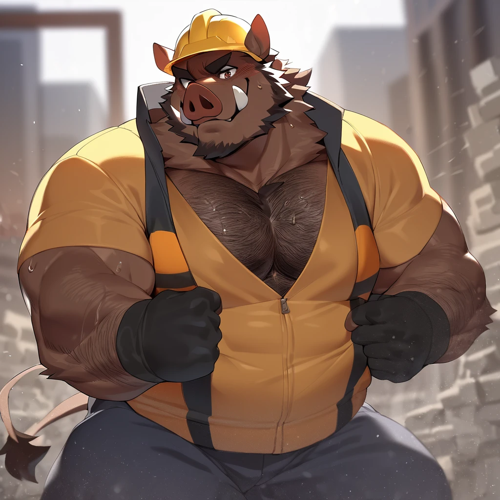((extremely detailed, super detail, masterpiece, ultra realistic, highres, detailed shadows, detailed lightining)), (((under view, from below, close viewer, POV, close-up, upper body view))), (((((solo, 1boy, anthro (rhino))))), ((bodybuilder, broad hips, venous muscles,)), ((firefighter suit, (exposed tight jockstrap) detailed gigantic bulge, pants up, (big balls:0.8))), masculine face, ((clumsily dressing up, fireman's hose)), old age, (firefighter helmet), (red alarm, red lightining), detailed clothes, ((firestation background, photorealistic))), bara