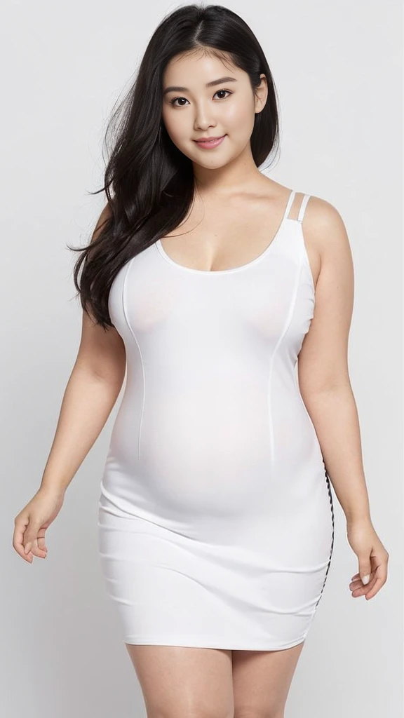 «»A photorealistic image that captures the beauty and confidence of a plus size woman in a professional photo studio. The model must exude self-confidence, wear comfortable but stylish clothing that complements your body shape. El color de fondo debe ser un blanco neutro, creando un aspecto limpio y atemporal. The lighting setup should highlight the model&#39;s natural features and show her genuine charm.. The chosen camera lens could be 35mm, capturing the essence of the moment with its versatile perspective. El disparo puede ser un plano medio, permitiendo al espectador apreciar toda la presencia del modelo. La foto debe ser muy detallada, Representar la autenticidad de la apariencia del modelo, No heavy editing or retouching. El objetivo es celebrar la singularidad del modelo e inspirar la positividad corporal y el amor propio.. para inspirarse, Consider the works of photographers who celebrate diversity and individuality, Animar a los espectadores a abrazar su verdadero yo.(((Photorealistic image of a confident woman))) (((Professional photo studio))) (((fondo blanco neutro))) (((Lighting to highlight natural features))) (((35mm camera lens))) (((Plano medio))) (((Altamente detallado)))»»